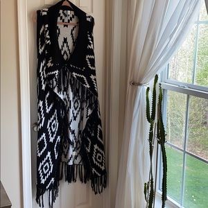 🖤Long button closure southwestern sleeveless knit